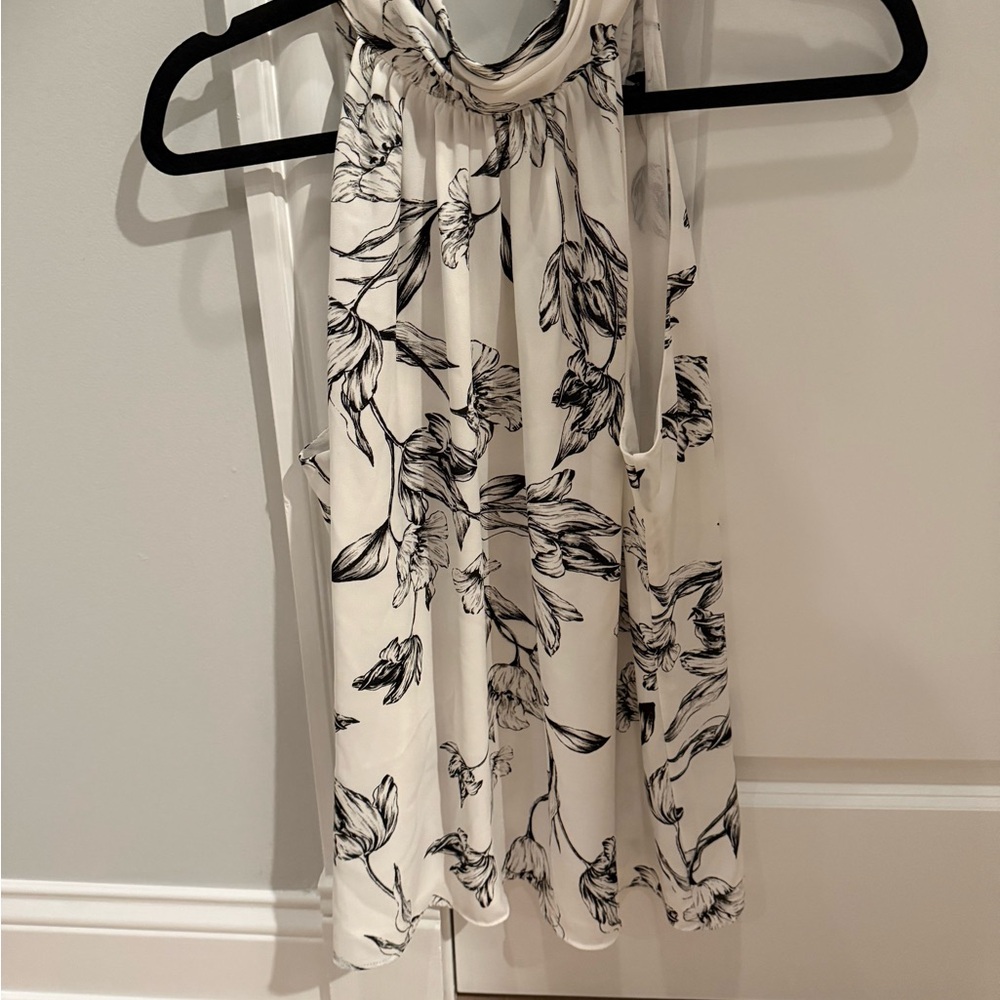 White House Black Market Asymmetrical Cream Tank Top